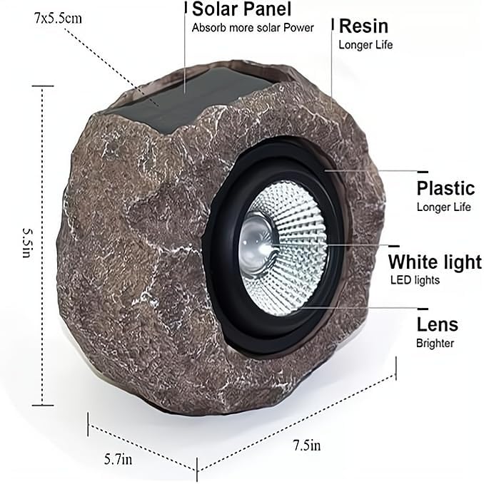 1/2/4 Pack Solar Rock Lights Outdoor Waterproof LED Landscape Decor - Bright Stone Garden Spotlights for Pathway Yard Pond - Durable &amp Auto On/Off (1)
