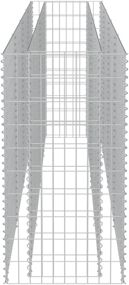 Gabion Planter Raised Bed Outdoor Garden Galvanized Steel Wire Mesh Grid Stone Wall Flower Raised Bed for Vegetables Flowers Plants 141.7 x19.7x39.4
