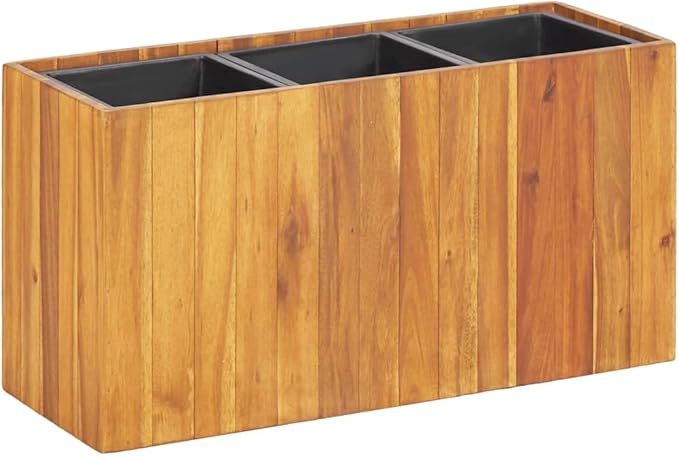 Garden Raised BedElevated Planter BoxRaised PlanterGarden BoxGarden Bedfor Backyard Patio to Grow Vegetables Herbs and Flowerswith 3 Pots Solid Acacia Wood
