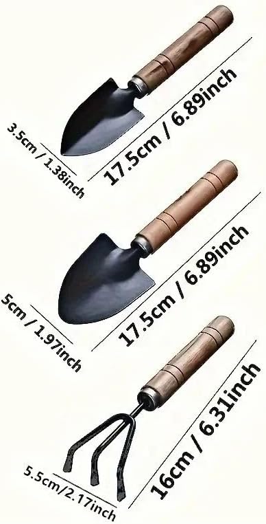 Garden Tools 3Pcs/Set Mini Garden Tool Set for Garden Plants Flower Pot Cactus Vegetables Digging Weeding Indoor Small Plants