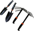 Garden Tool Set 4 Piece Heavy Duty Gardening Kit Gardening Gifts Tool Set with Non-Slip Rubber Gripfor Men and Women (Black)