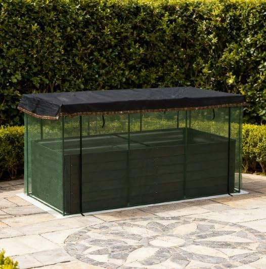 Raised Garden BedGalvanized Steel Planter Box with Crop Cage and Shade Cloth ON687