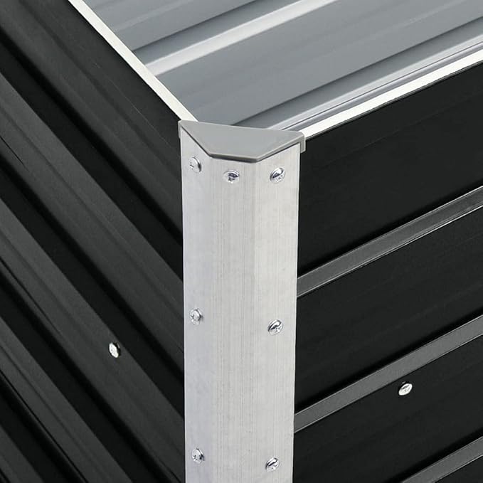 Garden Raised Bed Galvanized Steel 94.5x15.7x30.3 Anthracite