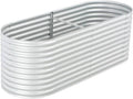 Garden Raised Bed PlanterGarden BedGalvanized Raised Garden BedPlanter Raised bedsGalvanized Planter94.5x31.5x31.9 Galvanized Steel Silver