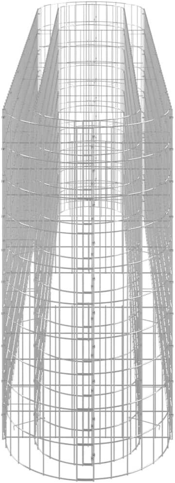 YAFF Large Rectangular Galvanized Iron Gabion Raised Bed - Silver Outdoor Garden and Patio Border for Plants 102.4 x 102.4 x 39.4