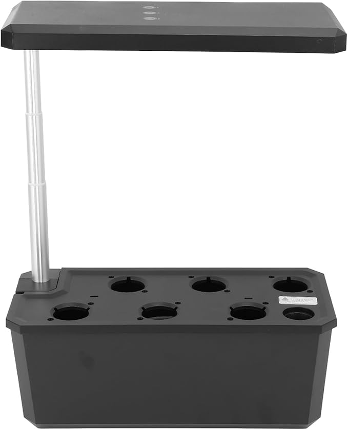 LED Hydroponic Planting System with Intelligent Control Easy to Use for Indoor Planting Solution (Black)