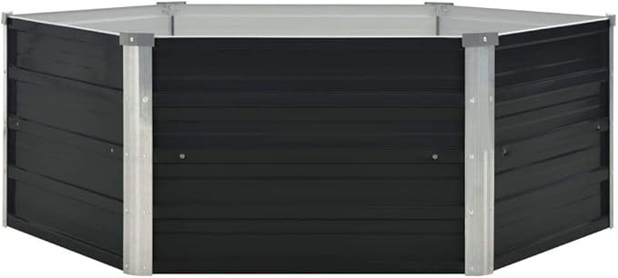 Raised Garden Bed Anthracite 50.8x50.8x17.7 Galvanized Steel