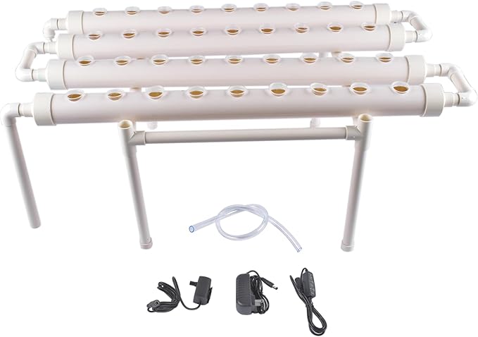 Floor-Standing Hydroponic Growing System Kit for Soilless Gardening – PVC Pipe Vertical Planter for Leafy Greens Herbs &amp Flowers