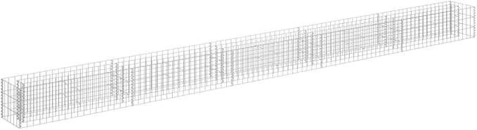 Galvanized Steel Gabion Raised Bed Outdoor Planter Box Outdoor Metal Raised Garden Beds for Vegetable Lawn Grass Yard 177.2x11.8x11.8 -AA