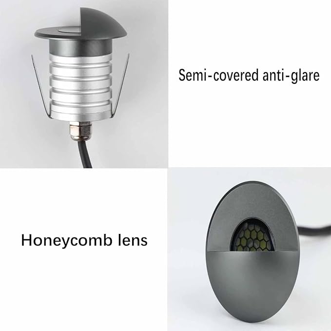 3W Mini LED Beam Spotlight Concealed Background Wall Ceiling Lamp Recessed Outdoor Landscape Lights Half Moon Anti-Glare Led Spot for Cabinets DecorateNeutral White 4000k 6pcs3W