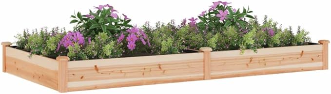 SKM Garden Raised Bed Natural Wood Solid fir Wood LargeBrown (Weight 23.7KG)