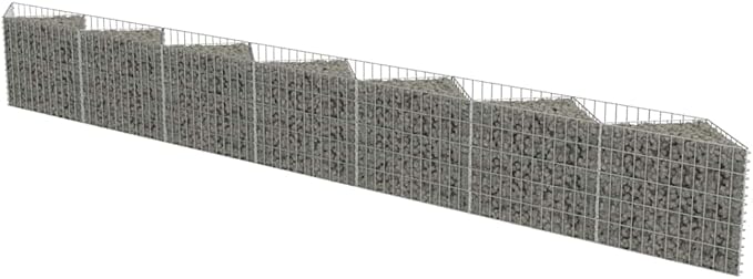 Galvanized Steel Gabion Wall Wall Basket Wire Fence Planter Cages Boxes Raised Bed Mesh Wire Wall Panel for Outdoor Landscape Lawn 177.2x11.8x19.7-623