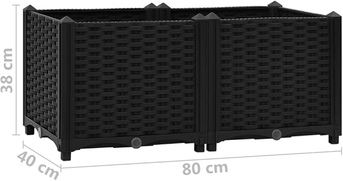 Raised BedGarden Bed Planter Planter Container Vegetable Flower Planter Outdoor Garden Bed Backyard Patio Lawn Balcony 31.5x15.7x15 Polypropylene