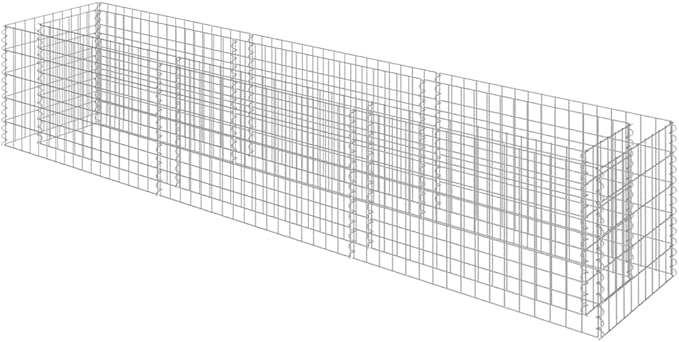Galvanized Steel Gabion Raised Bed 106 Large Planter Box for Outdoor Garden Rustproof Silver Planter with 369-Gallon Capacity for Plants Stones &amp Landscaping