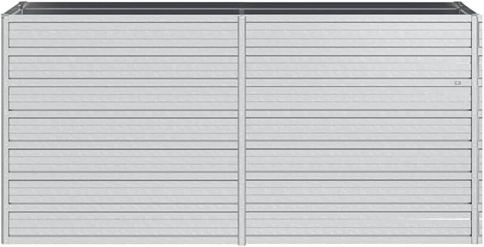 Garden Raised Bed Silver Galvanized Steel 63.0 x 15.7 x 30.3 Inch Outdoor Planter for Vegetables Flowers Herbs Durable Garden Beds