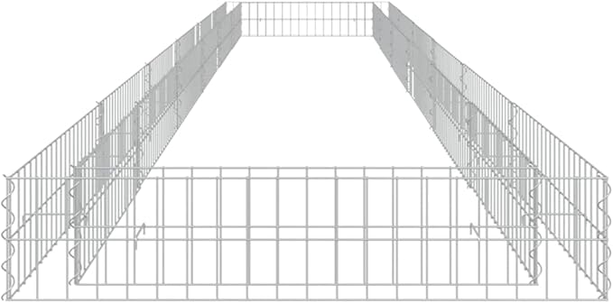 Gabion Raised Bed Galvanized Steel 236.2x39.4x7.9 Lawn Planters