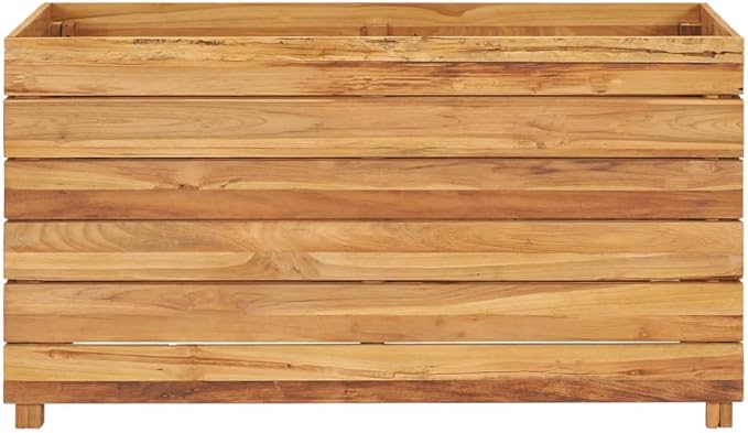 Raised Bed 39.3x15.7x21.6 Recycled Teak and Steel rWeight-35 lbs