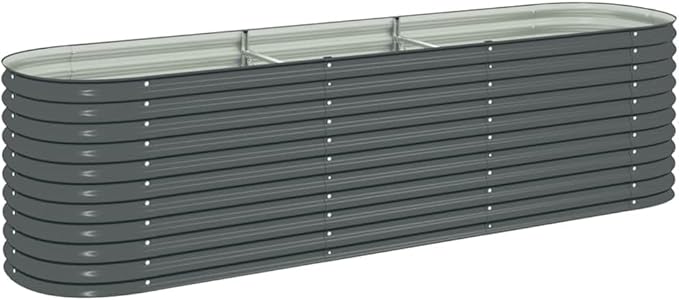 Steel Planter Raised Bed Metal Flower Box Planter Raised Beds Outdoor Garden for Planting Fruit 126x31.5x31.9 Gray-889
