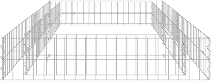 Gabion Raised Bed Silver Galvanized Steel Large Heavy Duty Planter Box 78.7x39.4x7.9 Inch Rectangular Outdoor Garden Bed for Landscaping