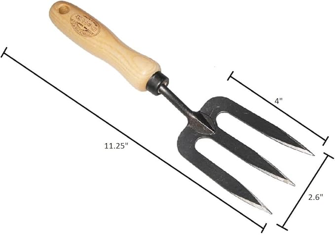 DeWit 3-Piece Petite Garden Tool Set – Dutch Hand Hoe Small Trowel &amp Hand Fork – Tempered Boron Steel with Ash Hardwood Handles