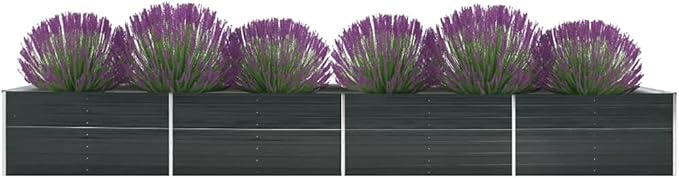 Garden Raised Bed Galvanized Steel 236.2x31.5x17.7 Anthracite