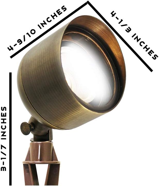 Westgate Lighting LED Landscape Spot Lights - Brass Construction - PAR36 Not Included - Antique Bronze Finish - Well Lights