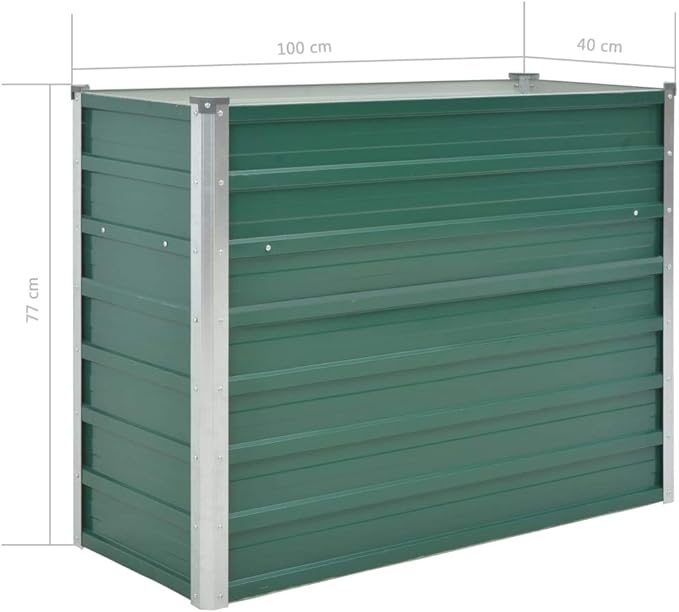 Garden Raised Bed Galvanized Steel 39.4x15.7x31.3 Green