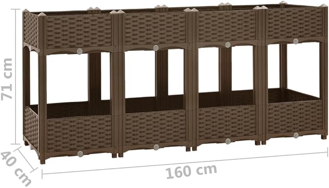 Raised Bed Outdoor Planter Garden Bed Polypropylene Raised Garden Bed Raised Planter Bed Raised Plant Containers for Fresh Vegetables Herbs Flowers 63x15.7x28