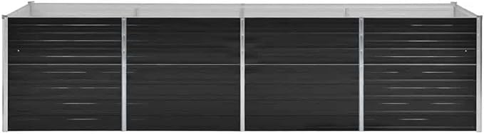 Raised Bed Planter Large Rectangular Galvanized Steel Garden Bed 126 x 31.5 x 30.3 Inches for Outdoor Balcony and Terrace Gardening
