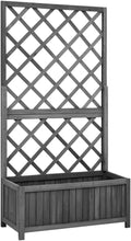 Raised Garden Bed with Trellis Planter Box Black 27.6 x 11.8 x 53.1 Solid Firwood Elevated Outdoor Flower and Vegetable Planter Box for Climbing Plants and Gardening