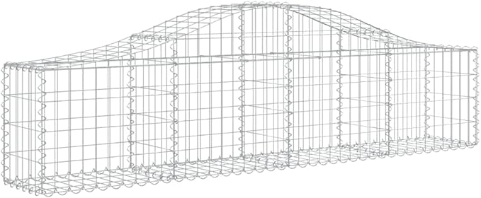 Arched Galvanized Iron Gabion Baskets - Large Metal Planter Box for Outdoor Gardening Flower Plant Beds - 78.7x11.8x15.7/23.6