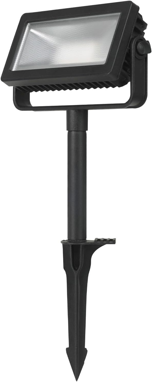 Outdoor LED Spotlight with Metal Ground Spike - 16.8W Adjustable Die-Cast Aluminum Landscape Lighting Wet Location Safe for Garden Pathway and Yard Illumination