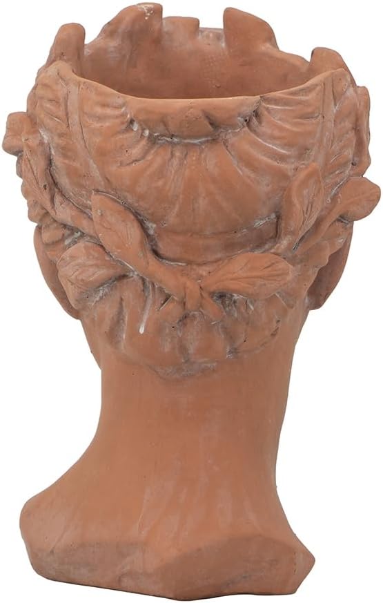 D7x11 Visage Head Bust Planter Brown