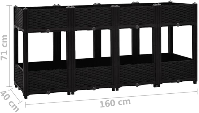 SKM Raised Bed 160x40x71 cm Polypropylene (Weight-24KG)-6537