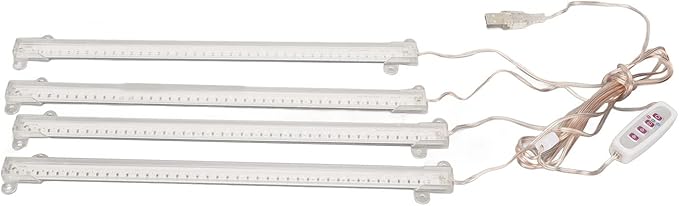 flexman LED Plant Growing Lamp 4 Heads USB Plug Dimmable Timer Full Spectrum Grow Light for Indoor Succulent Potted Plant Green House Hydroponics (Sun Light 4000K 168LEDs)
