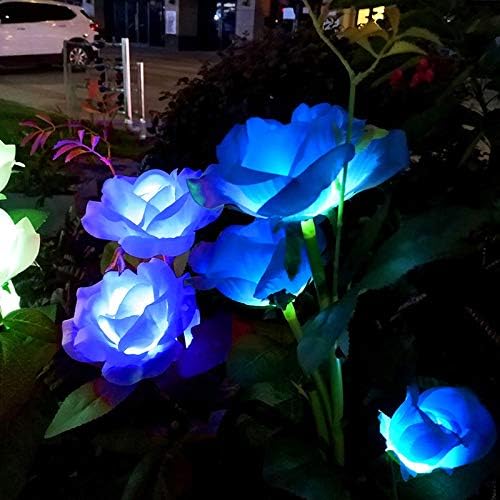 Plant Growing Lamps Solar Flower Light Rose Flower Lamp Led Solar Light for Garden Decoration Waterproof Outdoor Landscape Lawn Lamp for Patio Yard(4)