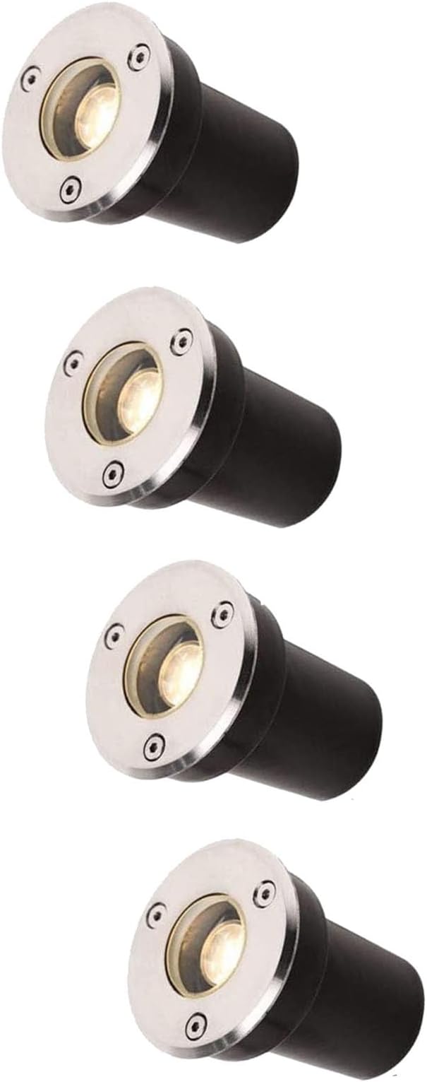 4pcs 1W LED Beam Spotlight - Outdoor LED Spotlight LED Buried Lights IP67 Outdoor Underground Recessed Inground Light for Garden Patio Lawn Driveway Landscape Lights(Green12v(1w))