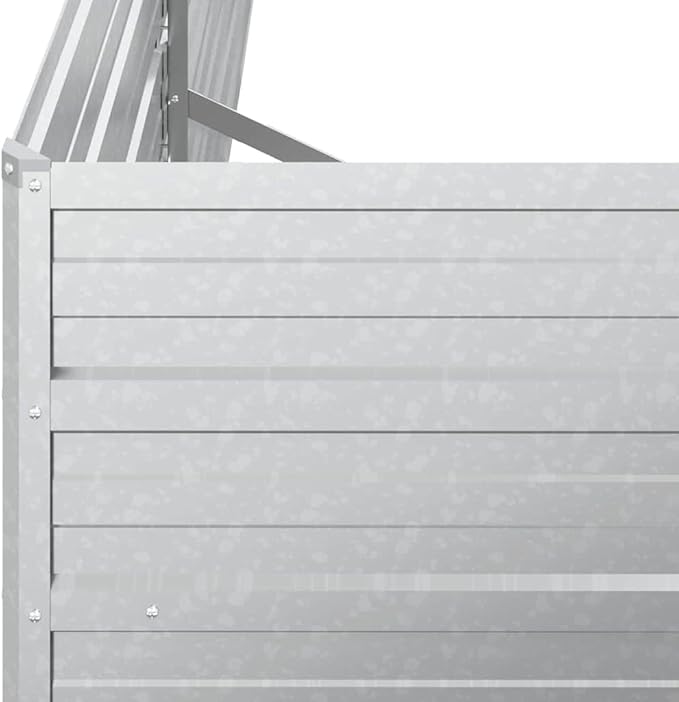 Galvanized Steel Raised Garden Bed 157.5x31.5x30.3 Inch Large Rectangular Outdoor Planter for Vegetables Herbs Flowers Silver Finish