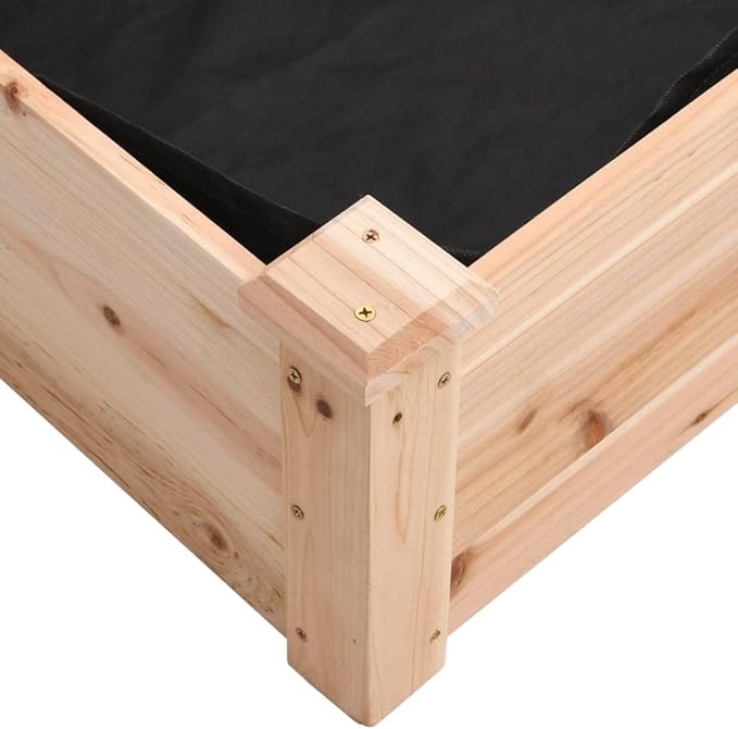 SKM Garden Raised Bed with Liner 240x60x25 cm Solid Wood Fir (Weight-10KG)