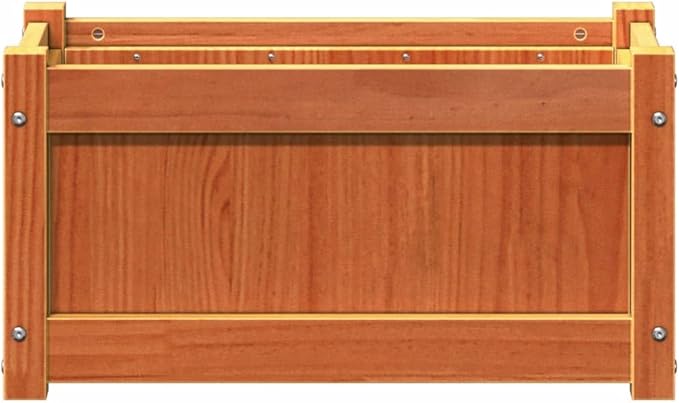 Wooden Garden Planter Box Outdoor Flower Box Wood Flower Boxes for Outdoor Plants Raised Garden Bed Planter Box Wax Brown 23.6x12.2x12.2 Solid Wood Pine-262