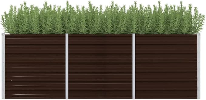 Garden Raised Bed Brown 94.5x31.5x30.3 Galvanized SteelWeight:32.85lbs45713