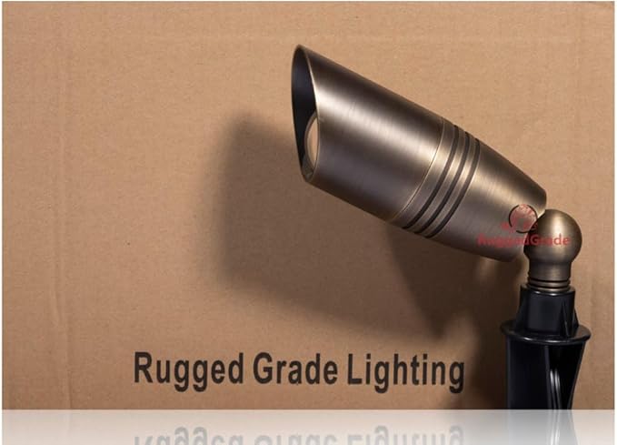 RuggedGrade 5W LED Landscape Light - Lyla S Series - MR16 Bulb Included - 620 Lumens - 12V DC Low Voltage Lighting - Warm White - 27000K/3000K - Solid Brass