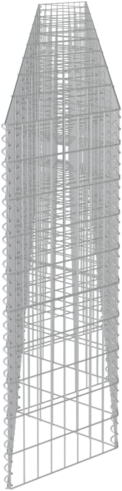 Galvanized Steel Gabion Planter Raised Bed Outdoor Garden Galvanized Steel Wire Mesh Grid Stone Wall Flower Raised Bed for Vegetables Flowers Plants 248x11.8x39.4