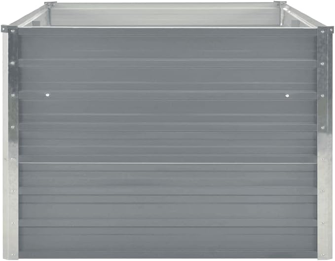 Outdoor Garden Raised Bed Galvanized Steel Metal Outdoor Garden Raised Planter Box for Flowers Vegetables Fruits Herbs Gray 63x31.5x17.7