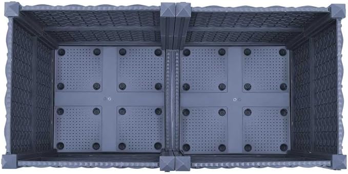 Blue Grey Rectangular Raised Garden Bed 31.5x15.7x15 in Matte Polypropylene Planter Box for Balcony &amp Patio Outdoor Raised Beds for Vegetables Herbs &amp Flowers Easy Assembly