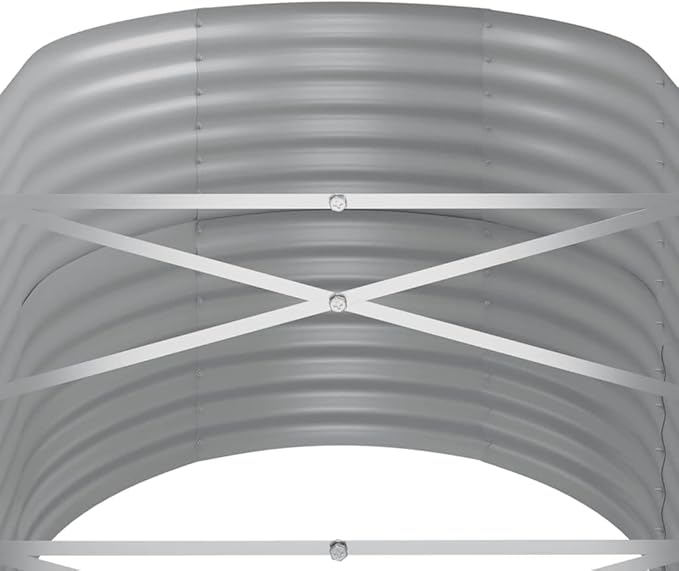 Large Oval Raised Garden Bed for Vegetables Herbs Flowers Durable Powder Coated Steel Planter Box Outdoor Indoor Gardening Solution for Patio Balcony Yard