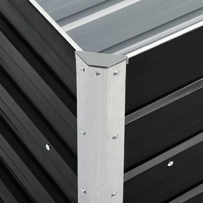 YAFF Garden Raised Bed Galvanized Steel 94.5x15.7x30.3 AnthraciteAnthracite