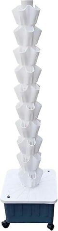 Hydroponic Culture Kits Foot Hydroponic Tower Aquaponia Planting System for Herbs Fruits and Vegetables with Moisturizing Pump Adapter Sowing Bed and Bag 10 Layers 10 CAPAS