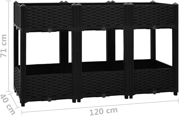 YAFF Raised Bed 47.2x15.7x28 Polypropylene (23.826lbs)