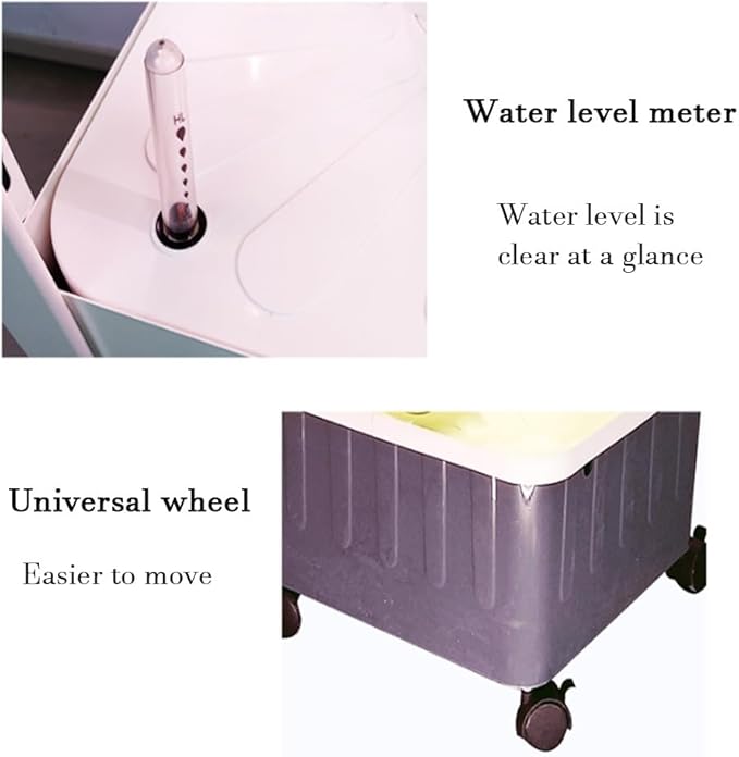 Hydroponics Growing Set with LED Grow Light Hydroponics Growing System Column-Type Water Mist Cultivation Fan-Shaped Water Distribution Design for Fruits(Gray)